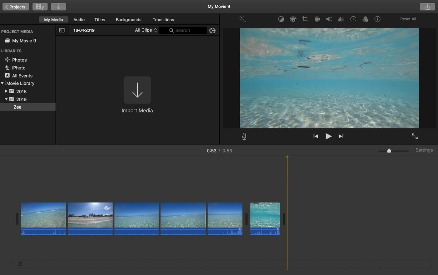 Videobewerking in een editprogramma